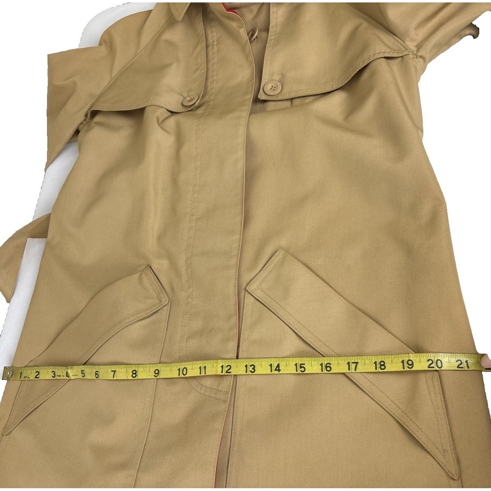 Vintage Misty Harbor Belted Trench Coat Womens 8 Tan Raincoat Classic Capsule - Picture 10 of 12